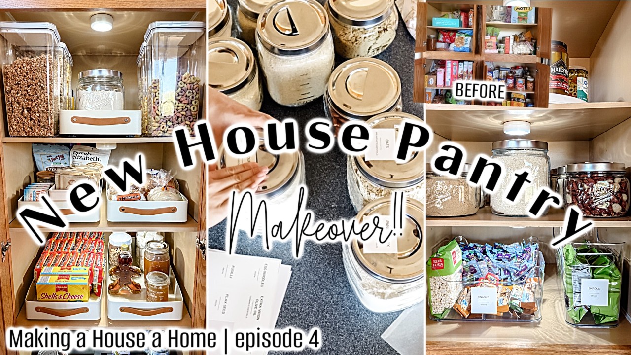 NEW HOUSE PANTRY MAKEOVER :: Small Pantry Organization Ideas {Making a House a Home | episode 4}