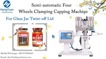 Semi-automatic Four Wheels Clamping Capping Machine for Glass Jar with Twist-off Lug Lid