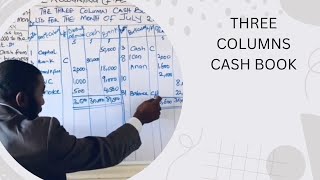 THREE COLUMN CASH BOOK WITH DETAILS EXPLANATION TO DISCOUNT ALLOWED AND RECEIVED.#education #icaew
