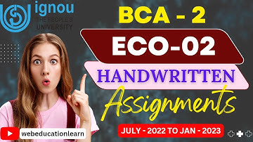 ECO-02 | Handwritten Assignments| BCA- 2 | IGNOU BCA Assignments | 2022-2023 | #ignou  #bca #free