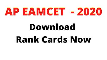 AP EAMCET 2020 Rank Cards Download Link