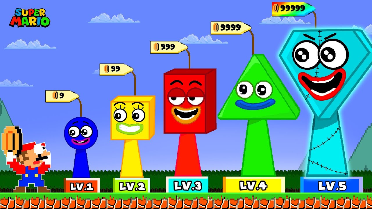 Mario Can Buy Evolution of Save The Shapes in Super Mario Bros. #sprunki