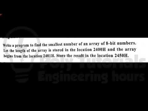 Find Smallest Number in Array Using 8051 - YouTube