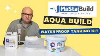 Aqua Build Tanking Kit = 5m² coverage = 4.5kg Liquid Foil   1L Acrylic Primer   10m Waterproof Tape