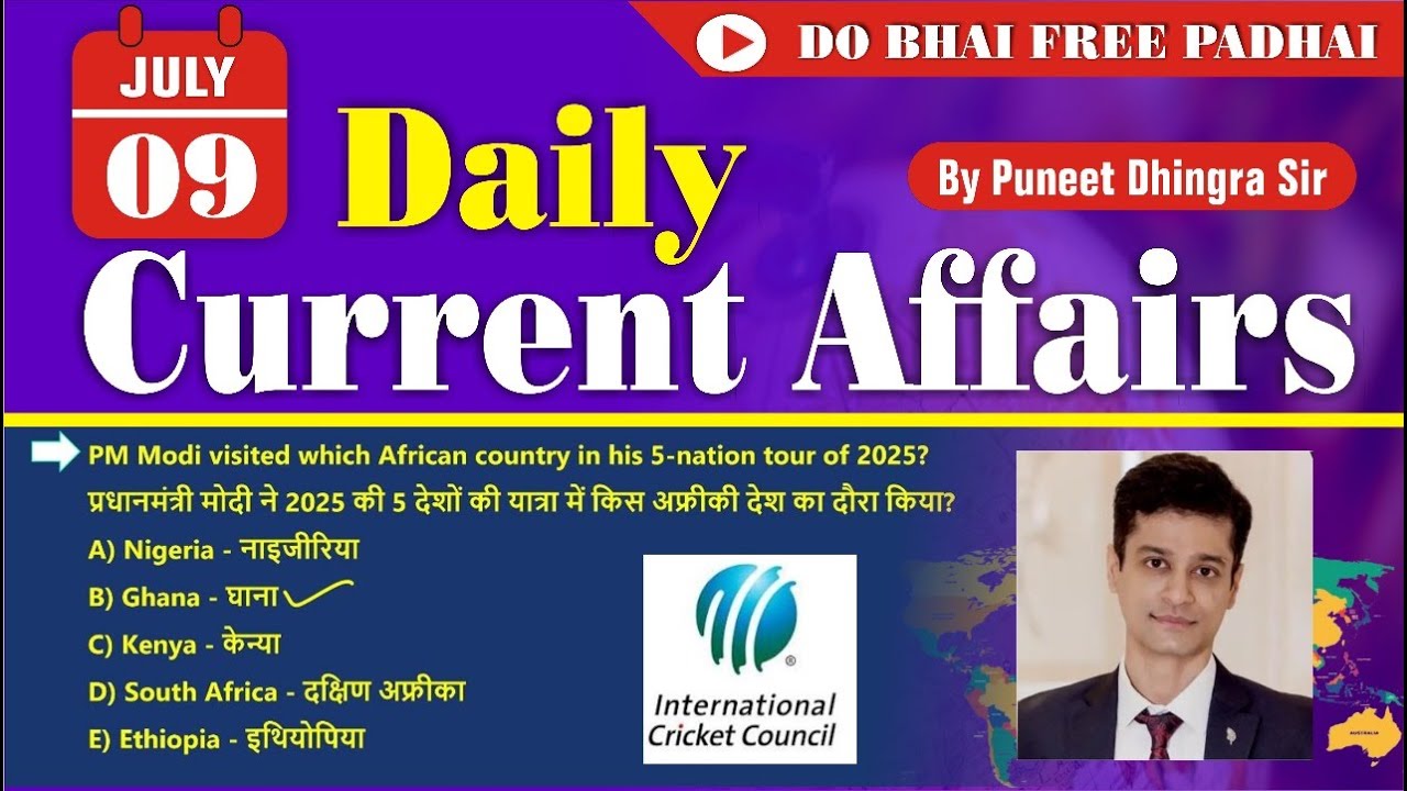 9 July 2025 Current Affairs | Daily Current Affairs | Bank | SSC ...