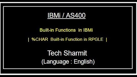 IBMi (AS400) - %Char Built-in function | built in functions  rpgle |  as400 tutorial in English |