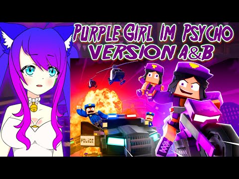 "Purple Girl" (I'm Psycho) [VERSION A+B] - Minecraft Animation Music Video | Reaction
