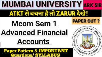 2025 NEP Advanced FinancialAccounts Mcom sem1 paper Pattern IMPORTANT QUESTIONS IDOL EXAM ARK SIR