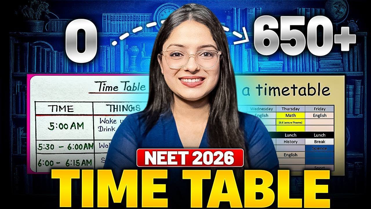 0 to 650+ Best NEET 2026 Timetable | NEET 2026 Best Strategy | Ekta Soni