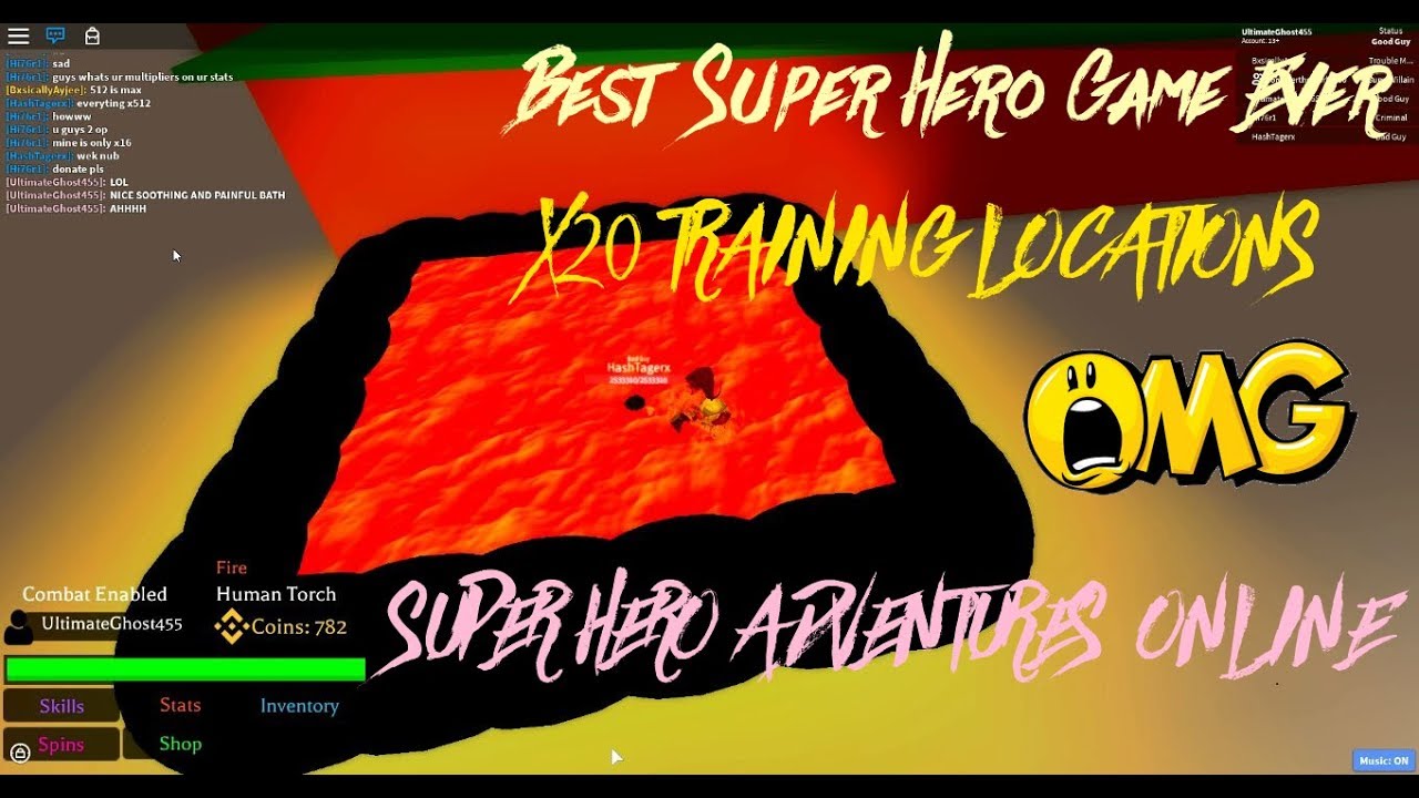 Best Training Locations Super Hero Adventures Online Roblox Youtube - code super heroes adventures online roblox