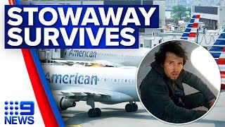Stowaway survives flight hidden in plane’s landing gear | 9 News Australia Resimi