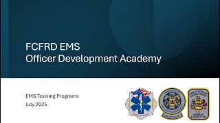 FCFRD EMS ODA 19: EMS Training and FRA Programs