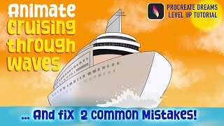 Procreate Dreams Level Up Tutorial - Waves Crashing into a Cruise Ship - FREE Download! screenshot 4