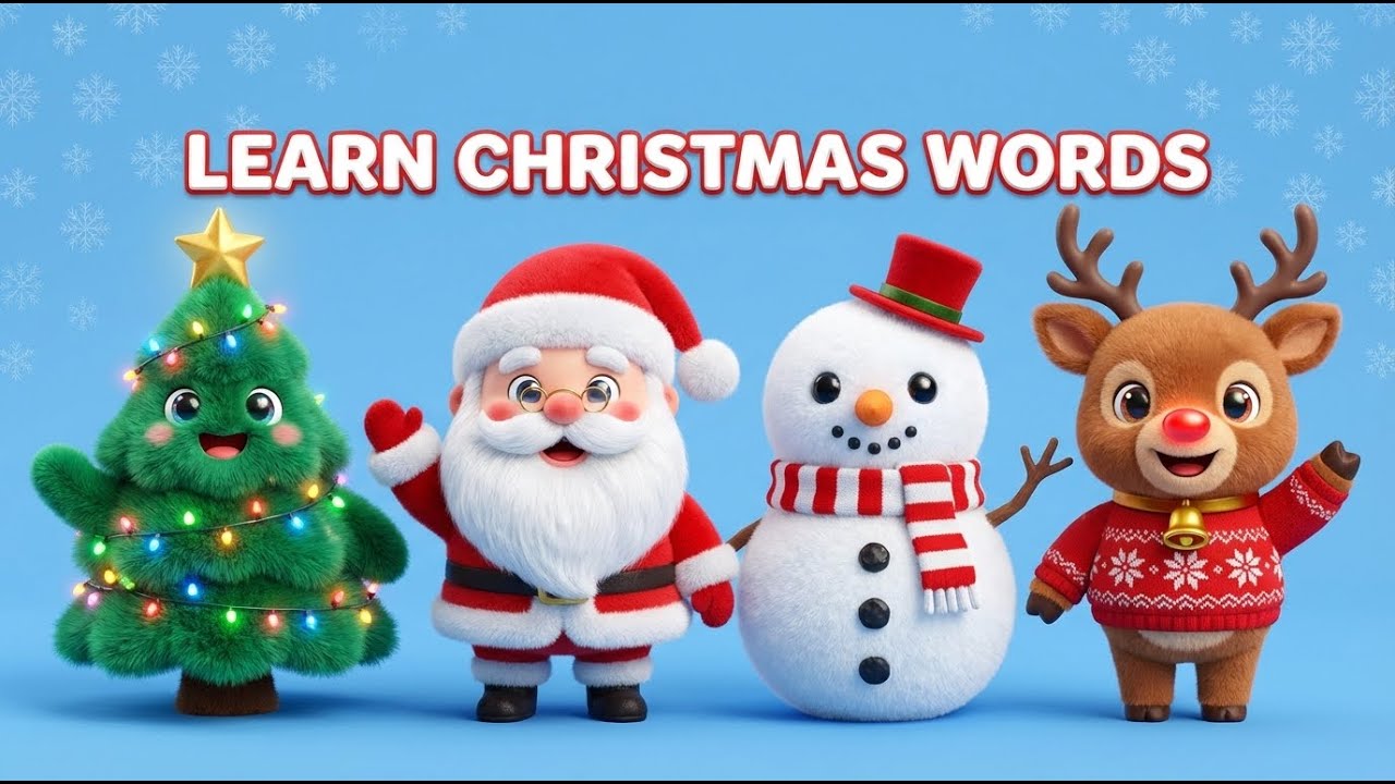 🎄 Christmas Joy! Learn 4 English Words with Music | Kids Educational Song