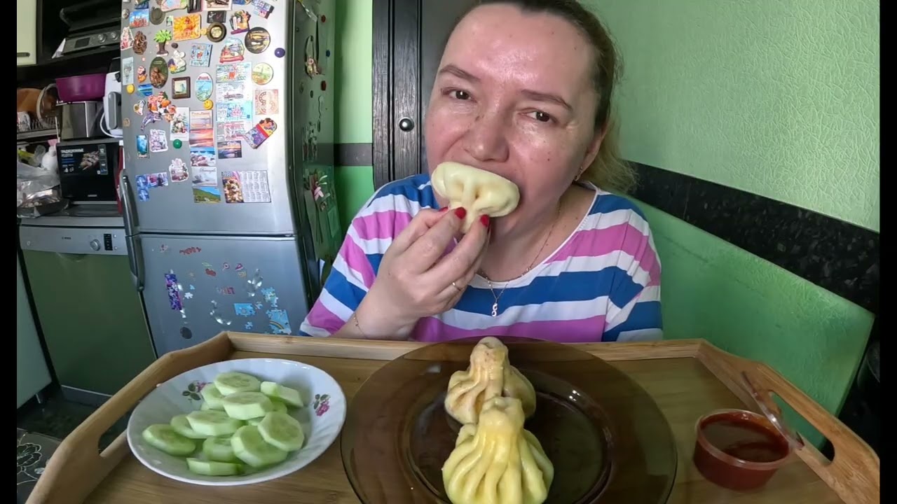 Хинкали, обед #еда #вкусно #mukbang 