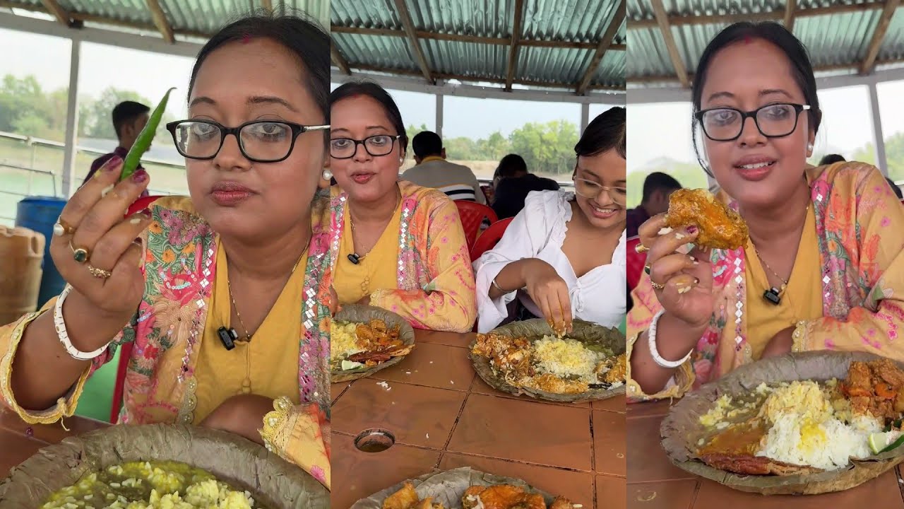 সুন্দরবনে ভাসমান জলযানে এ বসে মধ্যাহ্নভোজ | Vetki Mach সাথে এঁচোড় চিংড়ি রুই মাছের কালিয়া জমে ক্ষীর