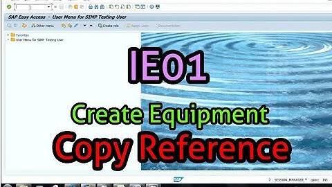 SAP IE01 Create Equipment - Copy Reference
