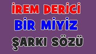 İrem Derici - Bir Miyiz Şarkı Sözü Şarkı Defteri