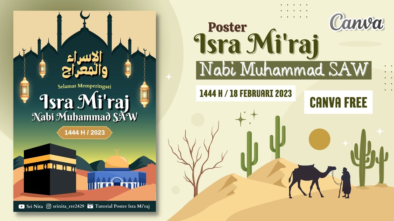 Cara Membuat Poster Isra Mi'raj di Canva 1444 H / 2023 YouTube