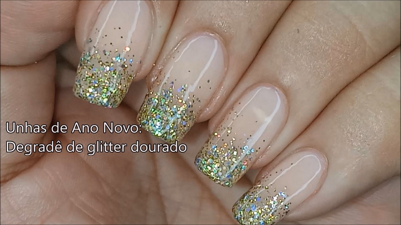 Unhas Com Brilho Dourado Unhas Ano Novo: Dicas E Inspirações Para
