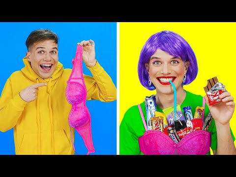 Funny SCHOOL PRANKS And Weird Ways To SNEAK FOOD Into Class! Cool DIY School Food Hacks!