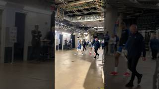 PJ Washington, Anthony Davis and Klay Thompson following the Mavericks’ defeat against the Nets
