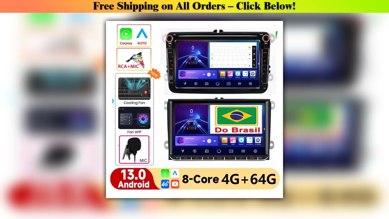 Car Android Radio Multimedia GPS 2 DIN For VW Volkswagen GOLF 5  6 Polo Passat b5 Jetta Tiguan