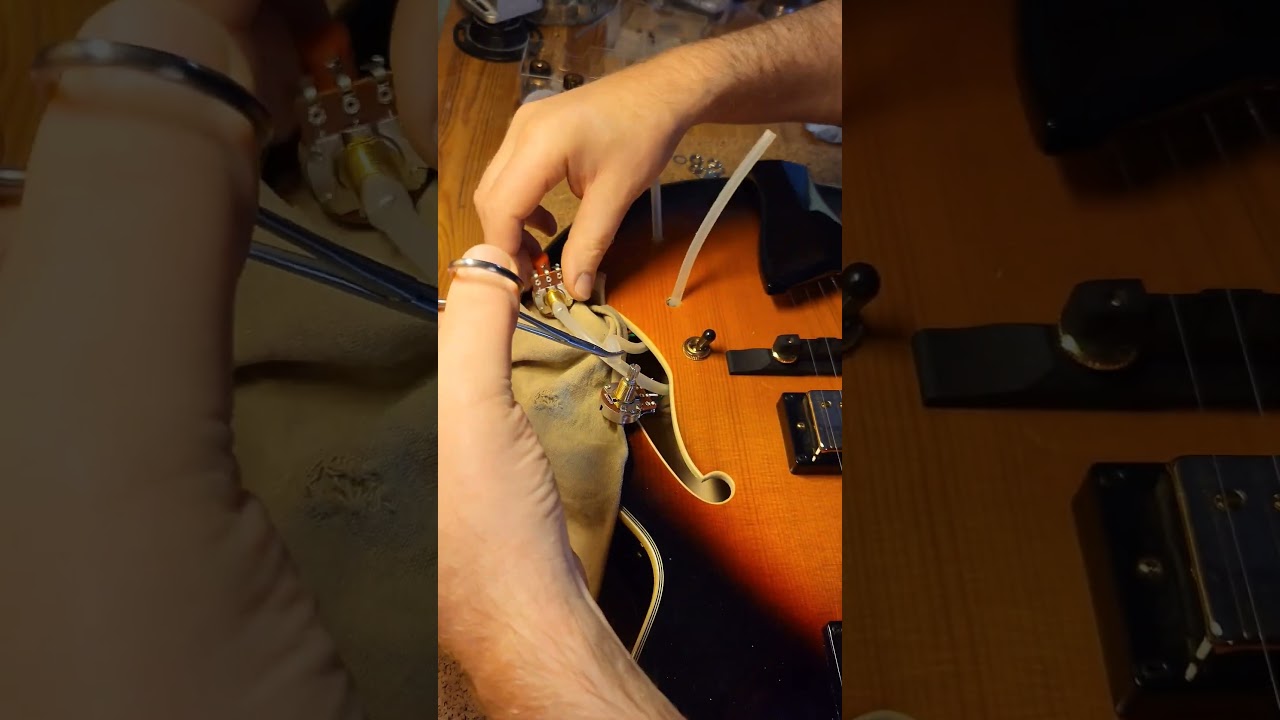 Rewiring a hollow body archtop guitar. 