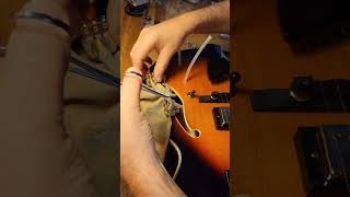 Rewiring a hollow body archtop guitar. #luthier #guitar #guitarmaintenance #guitarrepair #luthiery