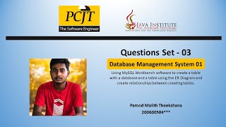 Question Set 03 | Database Management System | Java Institute