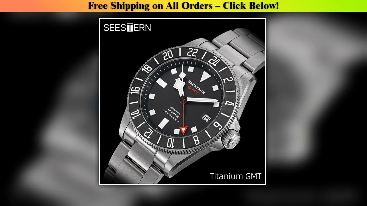 SEESTERN Diver Man Watch Titanium Automatic GMT Mechanical Wristwatch NH34 Movement Sapphire