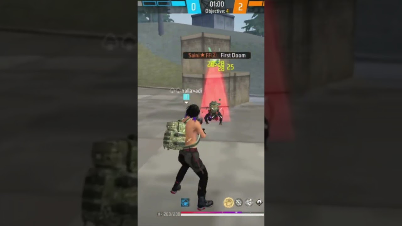 1 vs 4 free fire game play 