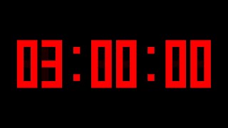 3 Hours Countdown Timer with Alarm & Time Markers / Chapters - Digital Display - Red - 180 Minutes
