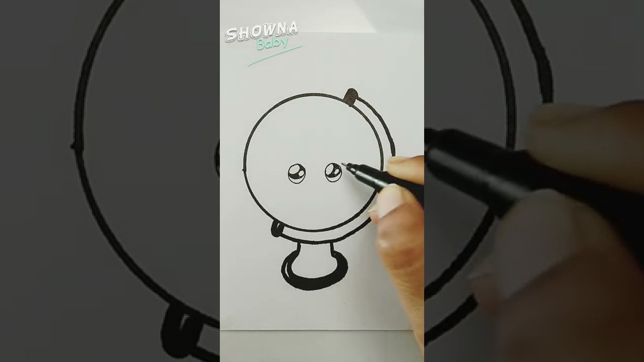 How to draw a Globe step by step 