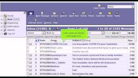 How to open an email message in Horde.avi