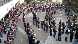 James Logan's HUGE Pep Band rehearsal with middle schools of Union City, CA