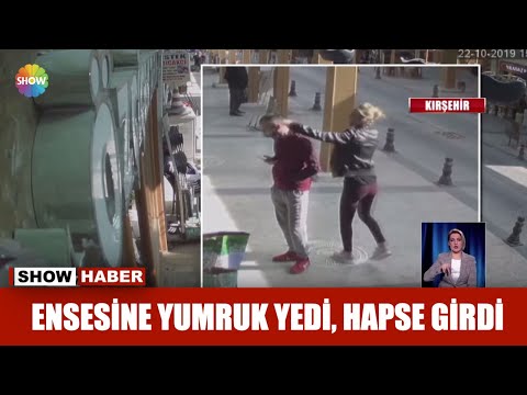 Ensesine yumruk yedi, hapse girdi