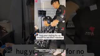 Hug my elder brother, but sometimes he is just too shy#sibling #brother #family #hugchallenge