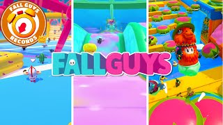 ALL FALL GUYS WORLD RECORDS EVERY MAP! FALL GUYS TIPS \& TRICKS