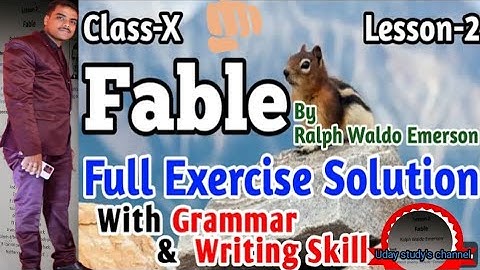 Class 10 English|| lesson 2 || Fable Solved All Exercise || lesson2 ||🧾👈👈 ||writing skills||Grammar