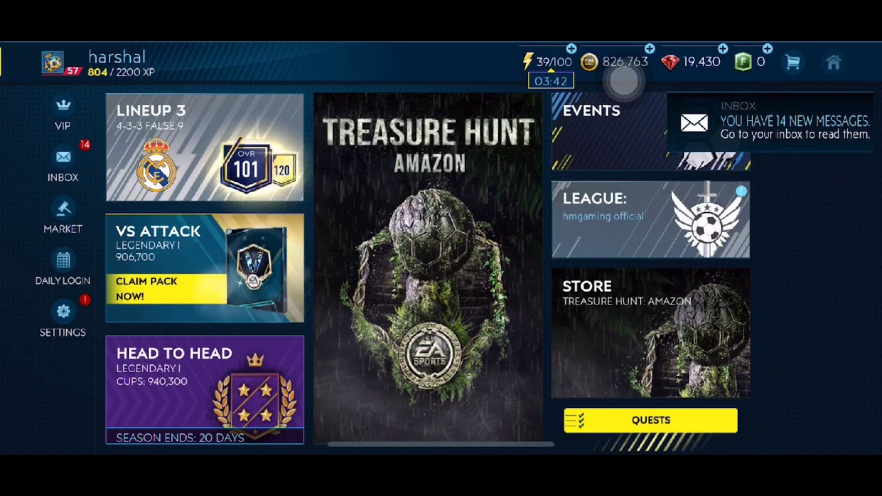 Fifa mobile - treasure hunt : amazon event