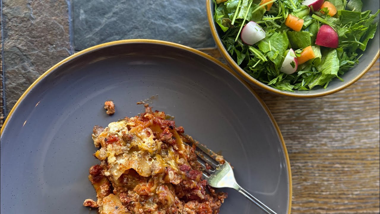 Farm to table lasagna and Garden Salad! 