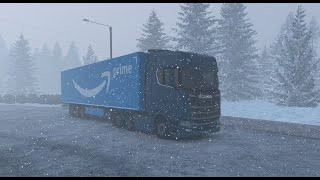 SCANIA AMAZON DELIVERY IN FINLAND | SNOW MOD ETS2 1.56.