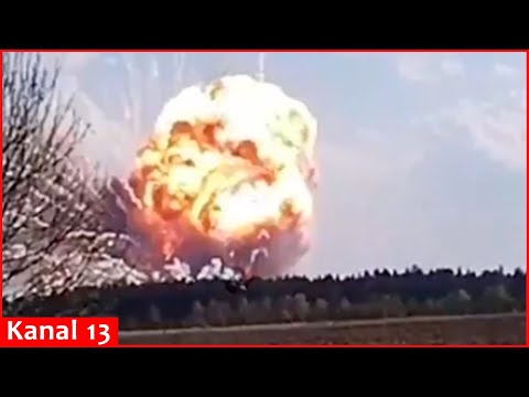 Missiles fly in the air -Another video showing strong explosion in Russia's ammunition arsenal