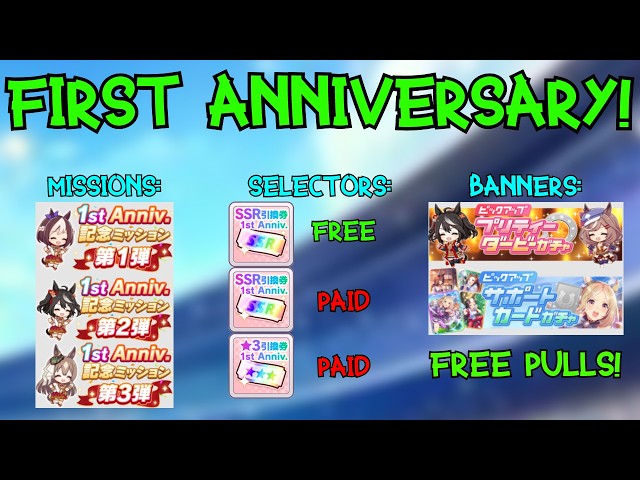 First Anniversary Events, SSR Selectors, and FREE PULLS