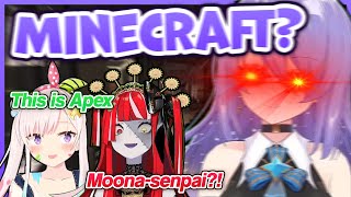 Moona got summoned when Iofi and Ollie are talking about Minecraft