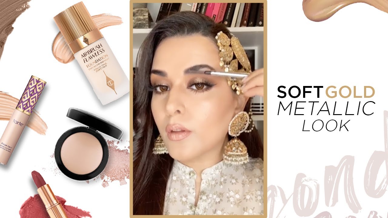 Traditional Nude Look with a Jhoomar | Soft Gold Metallic Look | Beyond Beauty Natasha