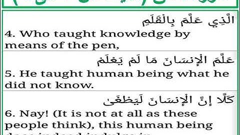 سورة العلق الايات من 4 الى 6
