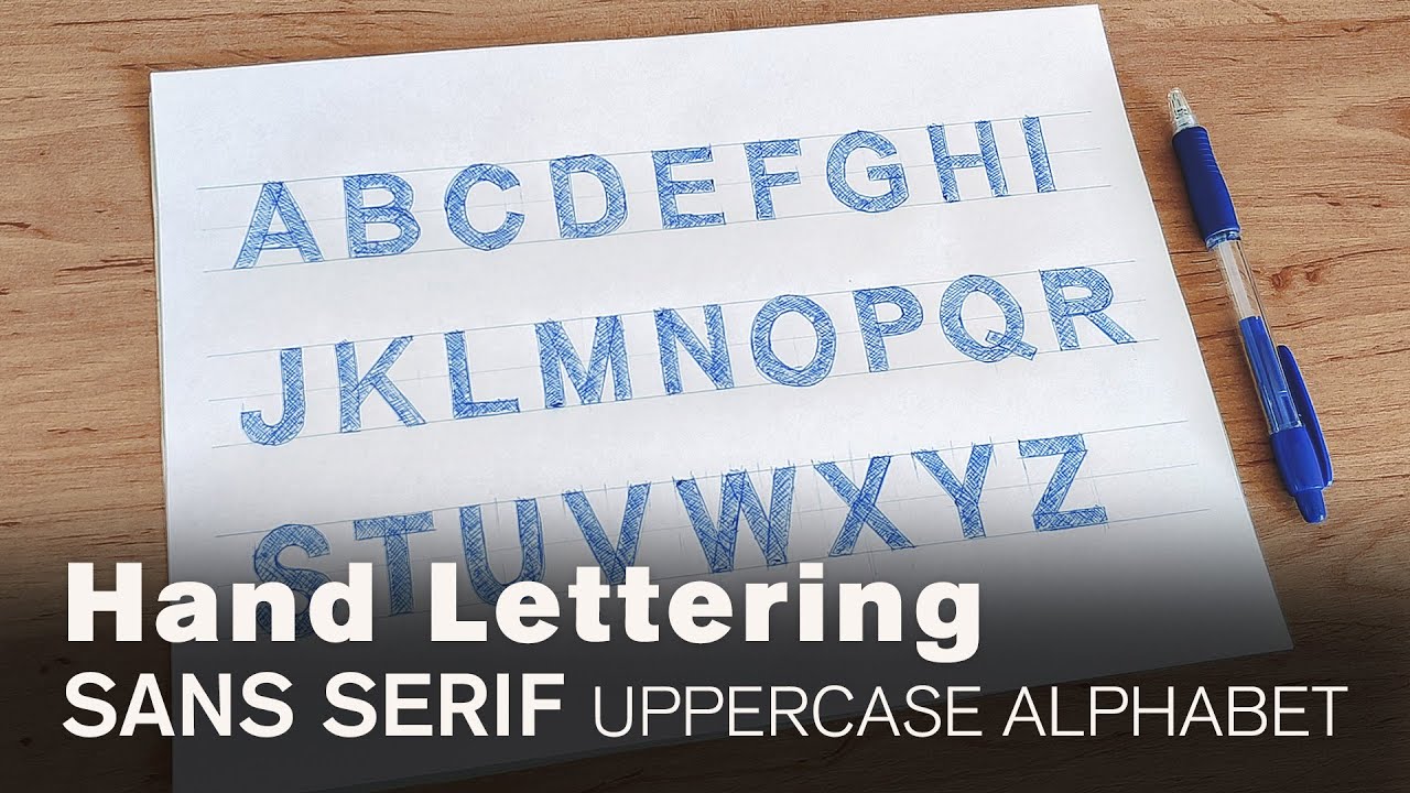 Sans Lettering Hand Lettering for Beginners! How To Draw Sans Serif Uppercase Alphabet ...