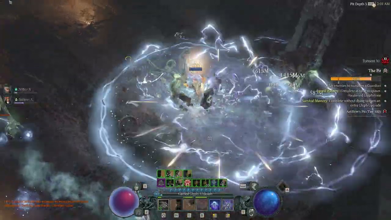 Pit 100 3:36 (T12 Unlock) - Lightning Blizzard Sorc P162 | Diablo